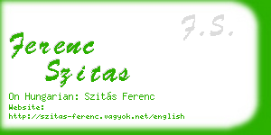 ferenc szitas business card